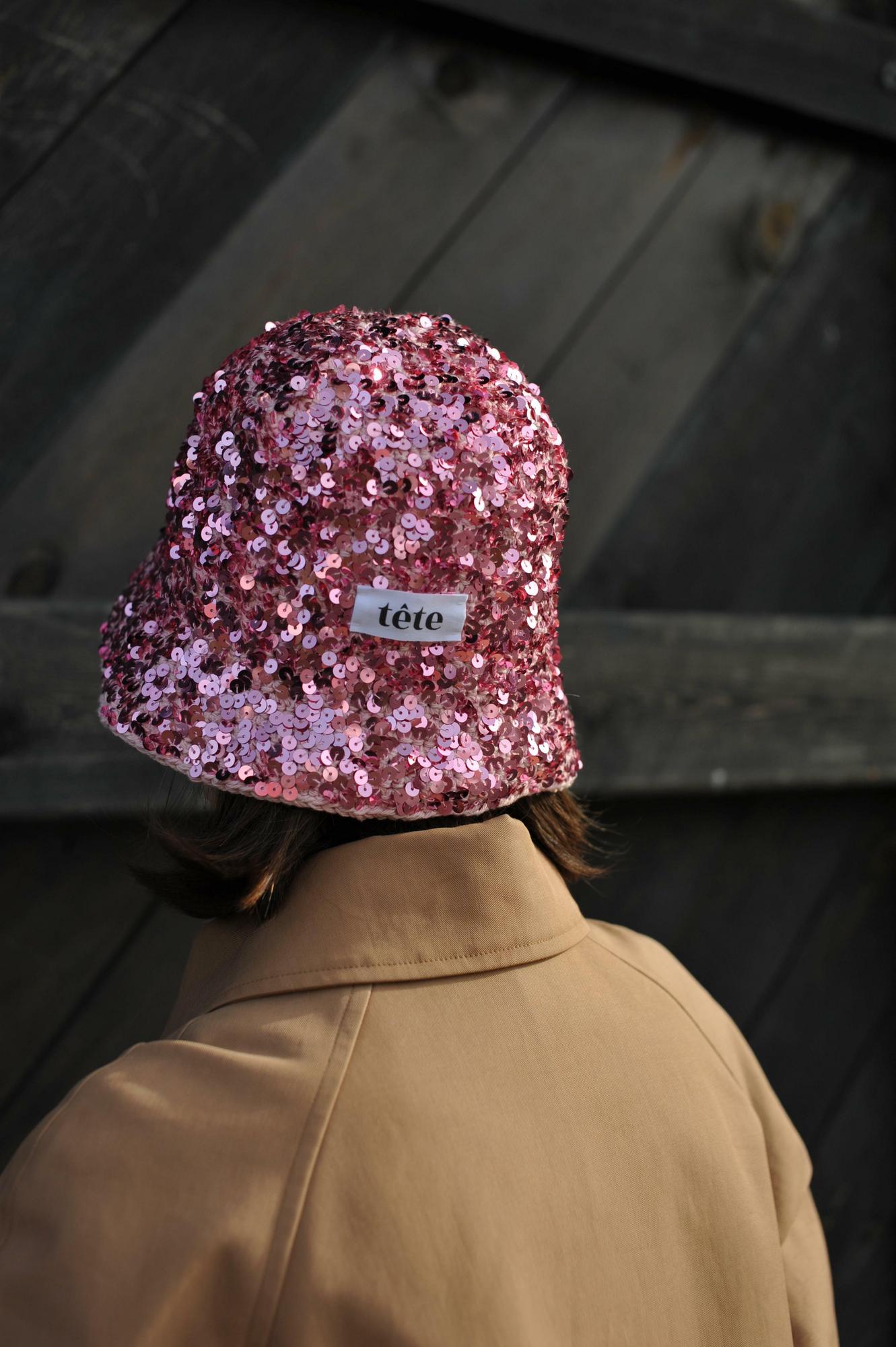 Панама с пайетками розовая (хлопок)