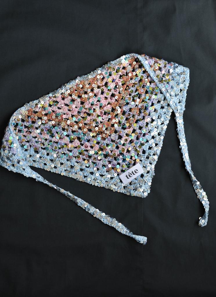 Косынка с пайетками разноцветная (хлопок)