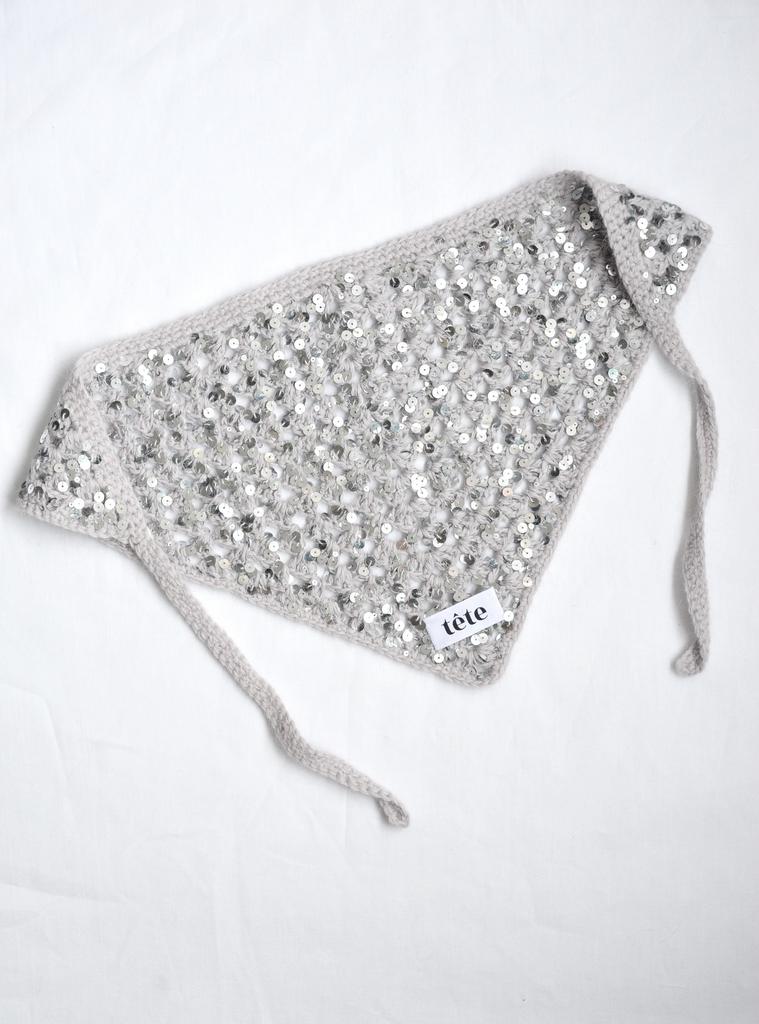 Косынка с пайетками сталь