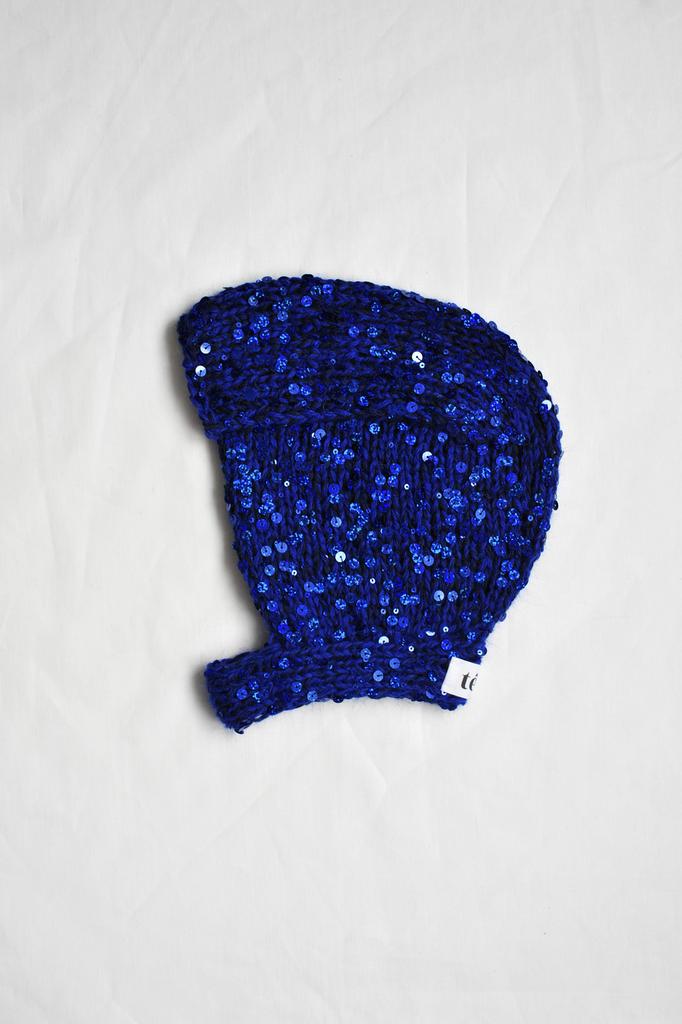 Чепчик с пайетками синий
