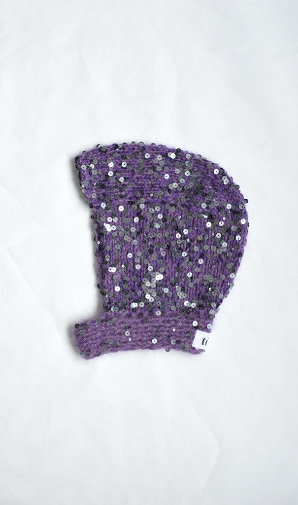 Чепчик с пайетками фиолетовый