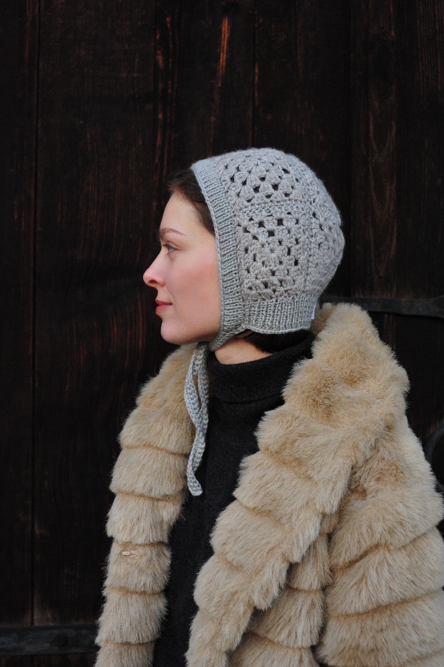 Чепчик кроше серый