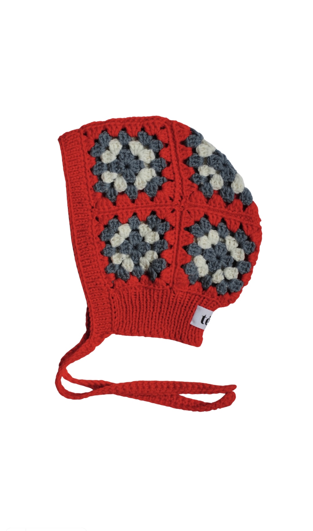 Чепчик кроше морковно-красный