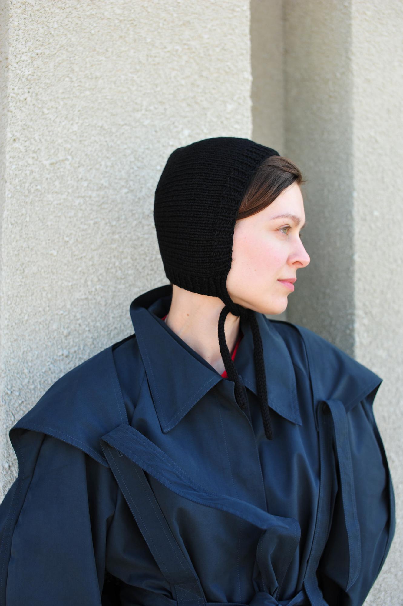 Чепчик из 100% кашемира чёрный