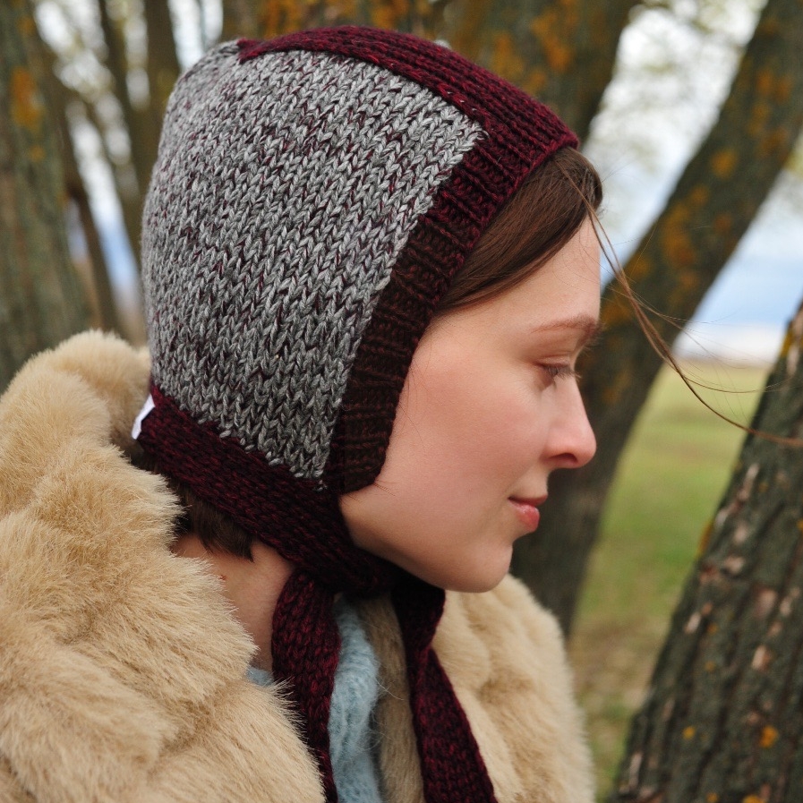 Чепчик из 100% кашемира комбинированный