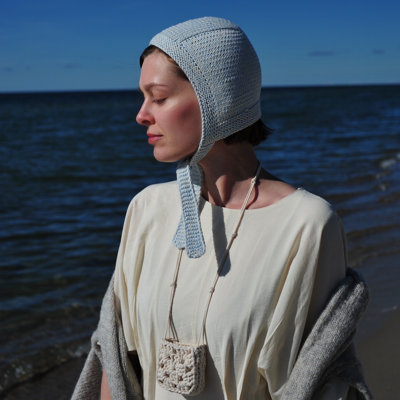 Чепчик из кашемира c хлопком #1