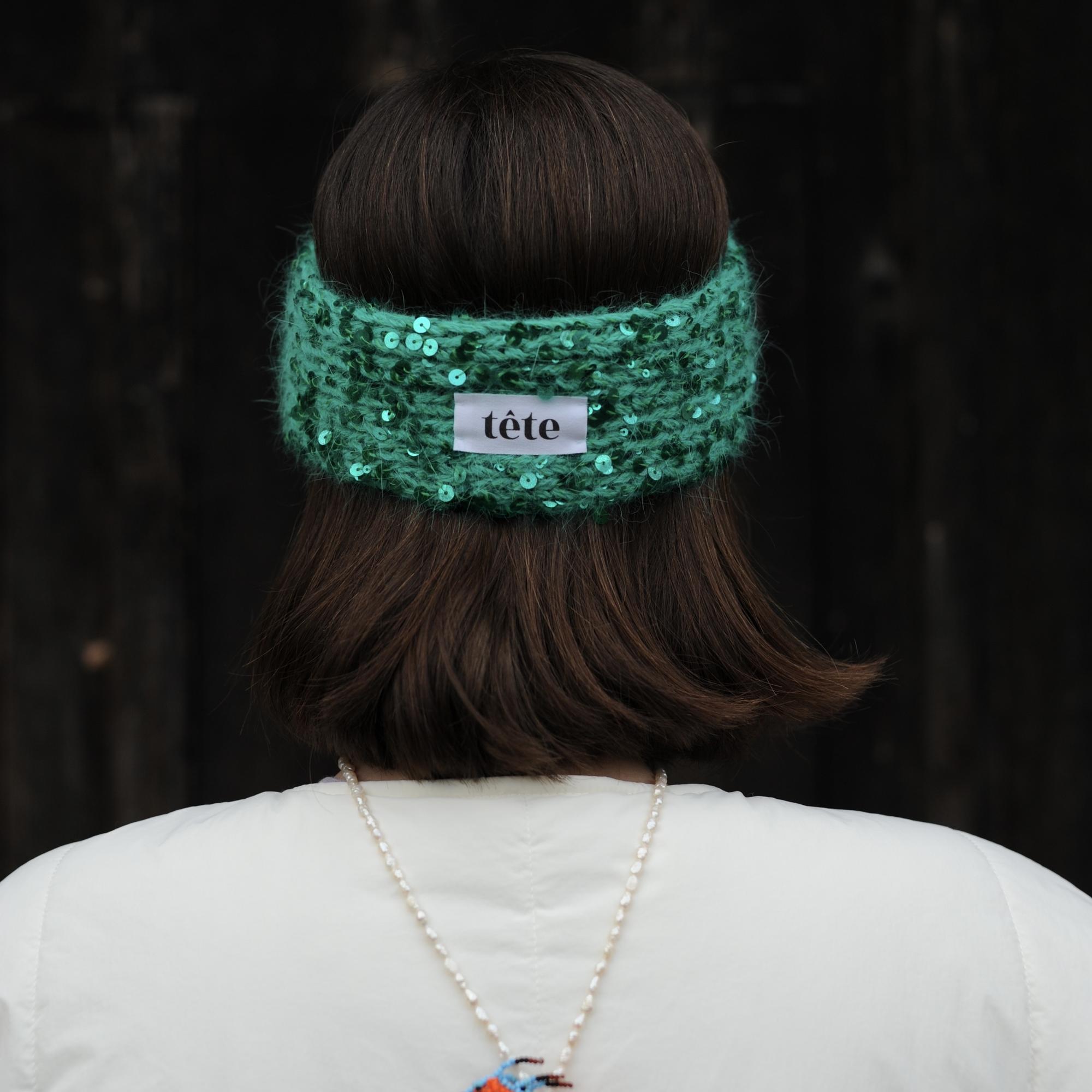 Emerald sequin headband