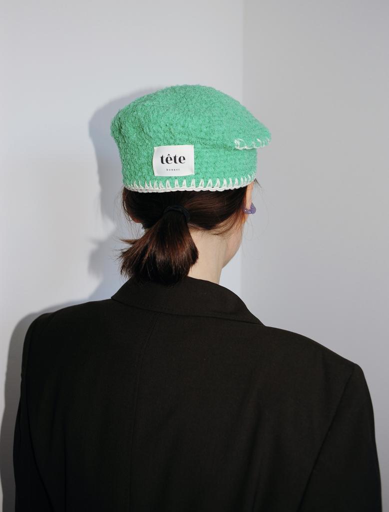 Green cotton pie-hat