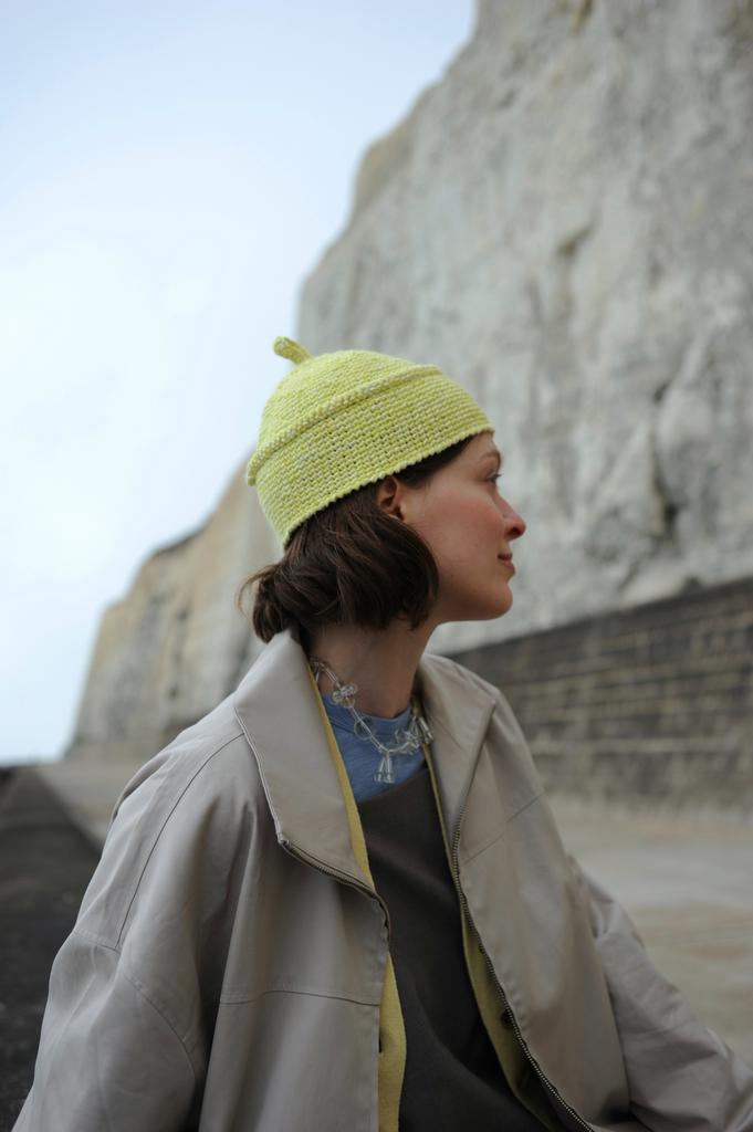 Yellow hat with the loop