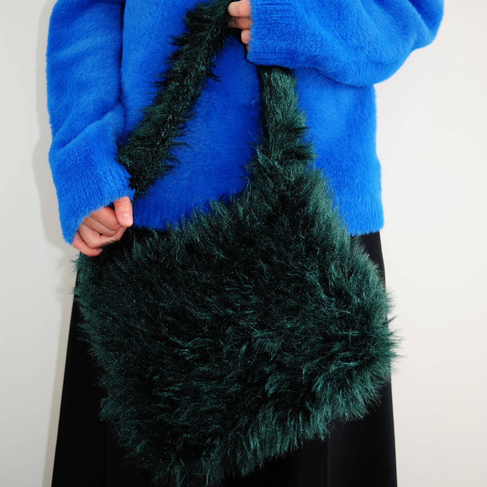 Furry  bag - emerald