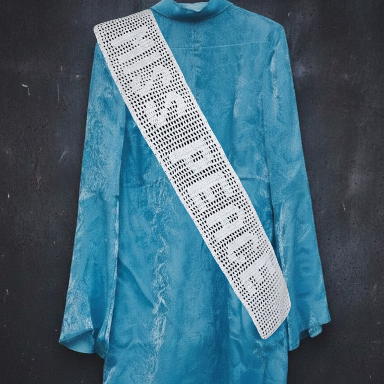 Miss Peace crocheted sash