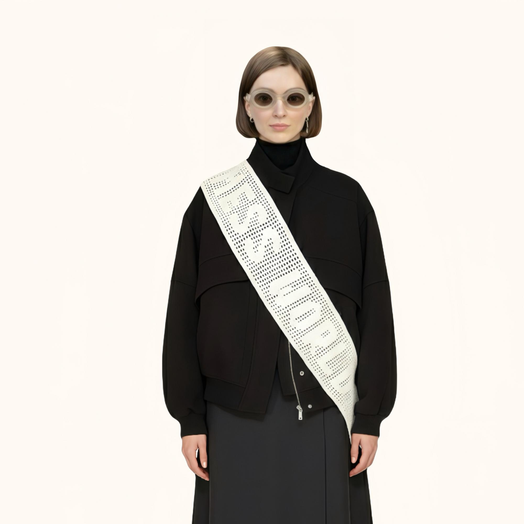 Mess World crocheted sash