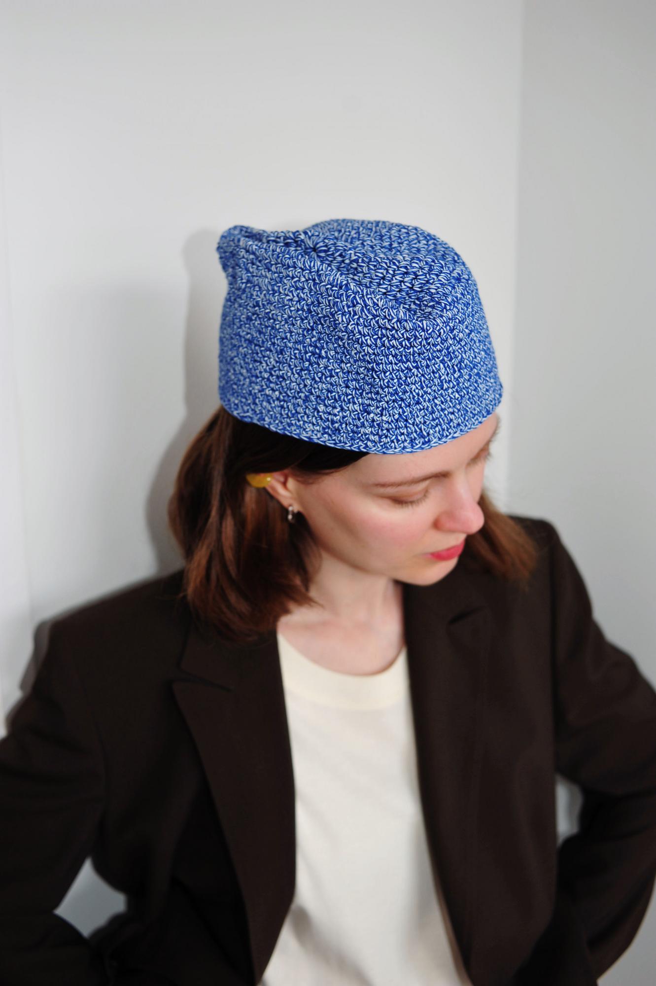 Melange pillbox hat