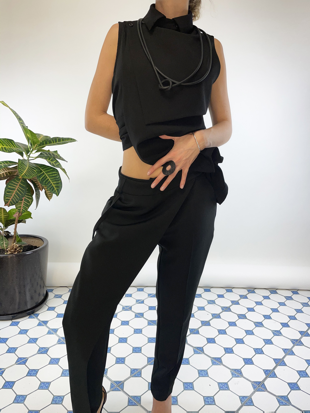 Wrap trousers (black)