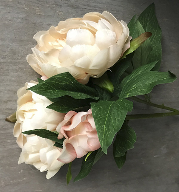 Букет пионов кремово-розовый