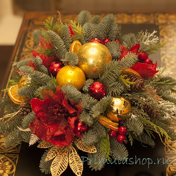 Новогодняя композиция на журнальный стол