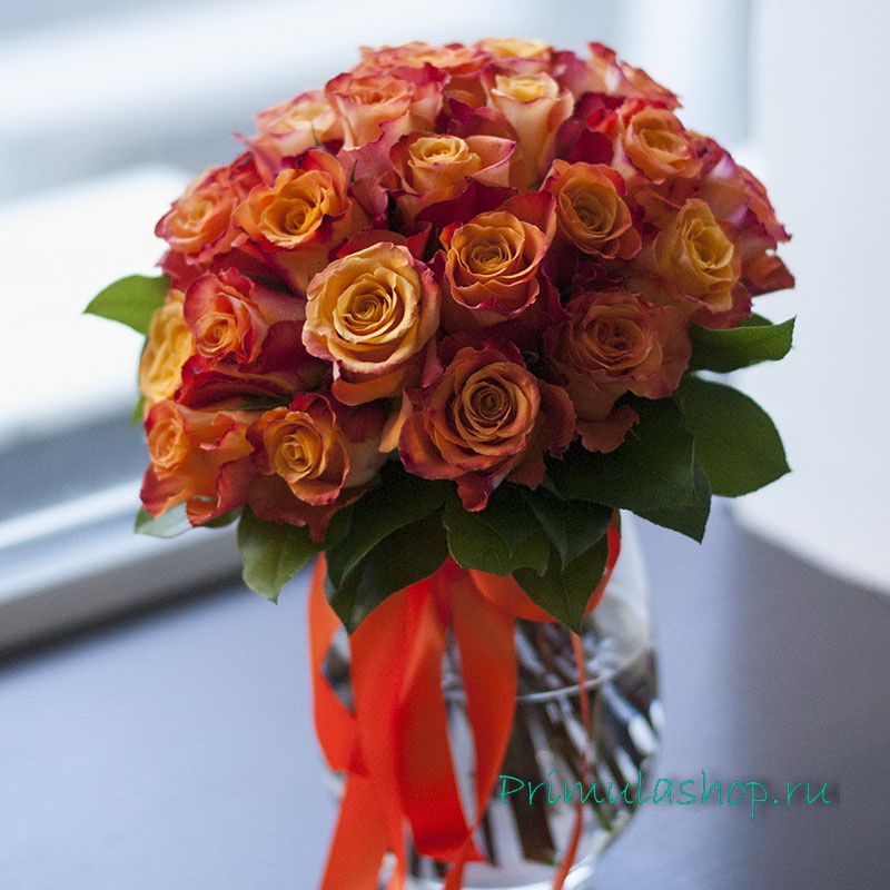 БУКЕТ НЕВЕСТЫ ИЗ ОРАНЖЕВЫХ РОЗ