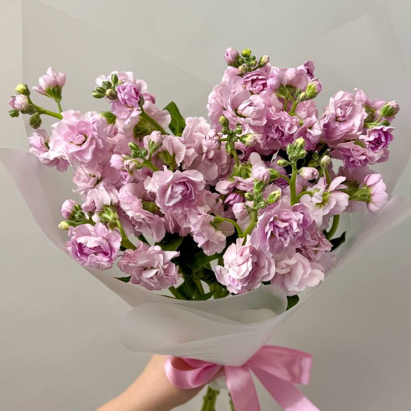 Монобукет из маттиолы нежно-розового оттенка