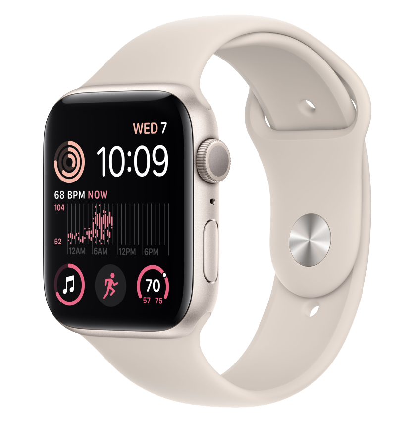 Apple Watch Series SE 2 Starlight Aluminum Case with Starlight Sand Sport Band