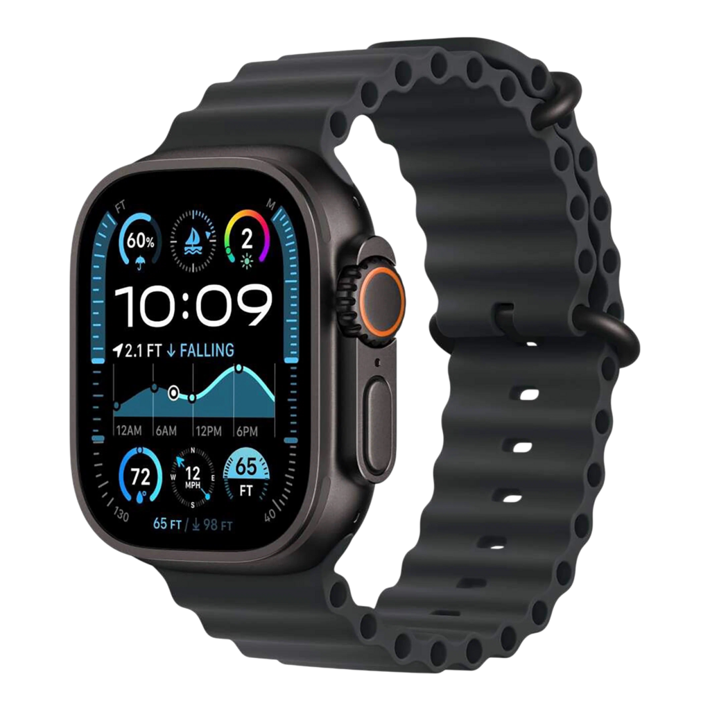 Apple Watch Series Ultra 2 Black Titanium Case with Black Ocean Band