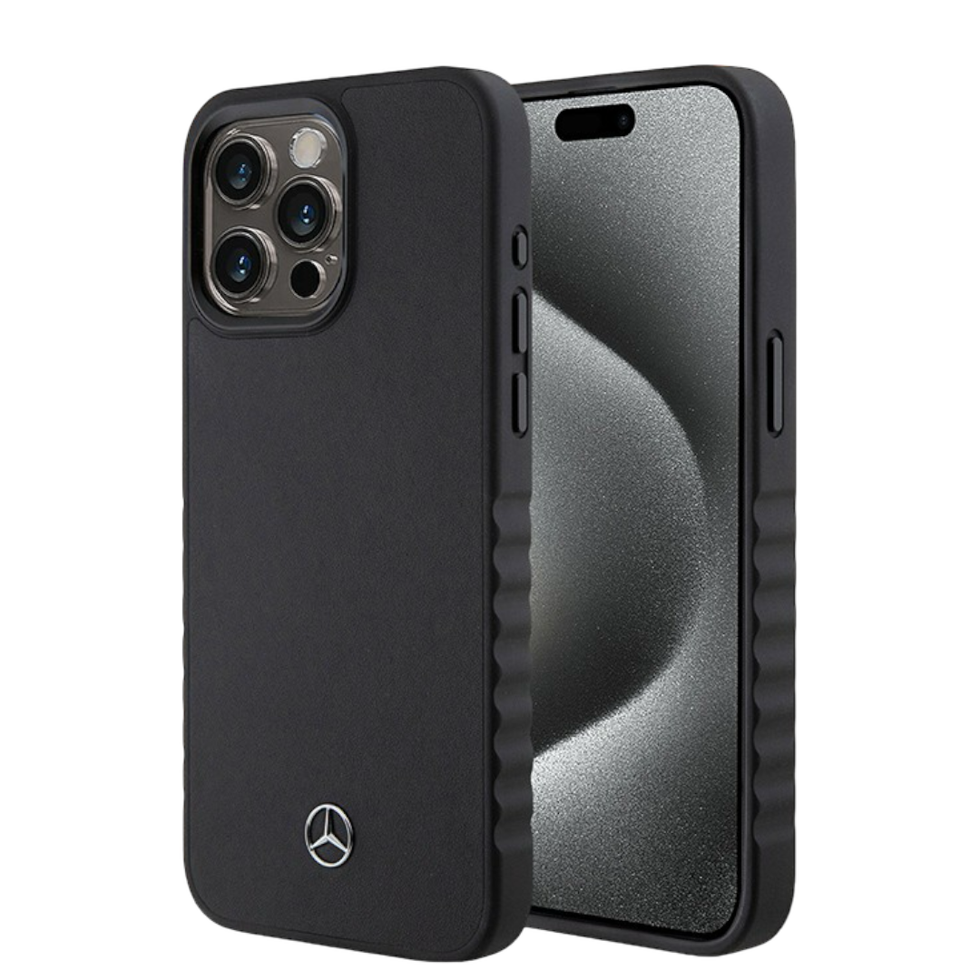 Чехол для iPhone Mercedes Leather Plain Smooth, черный