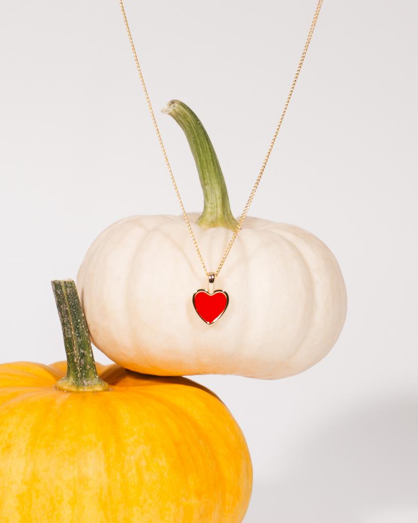 Подвеска сердце с эмалью