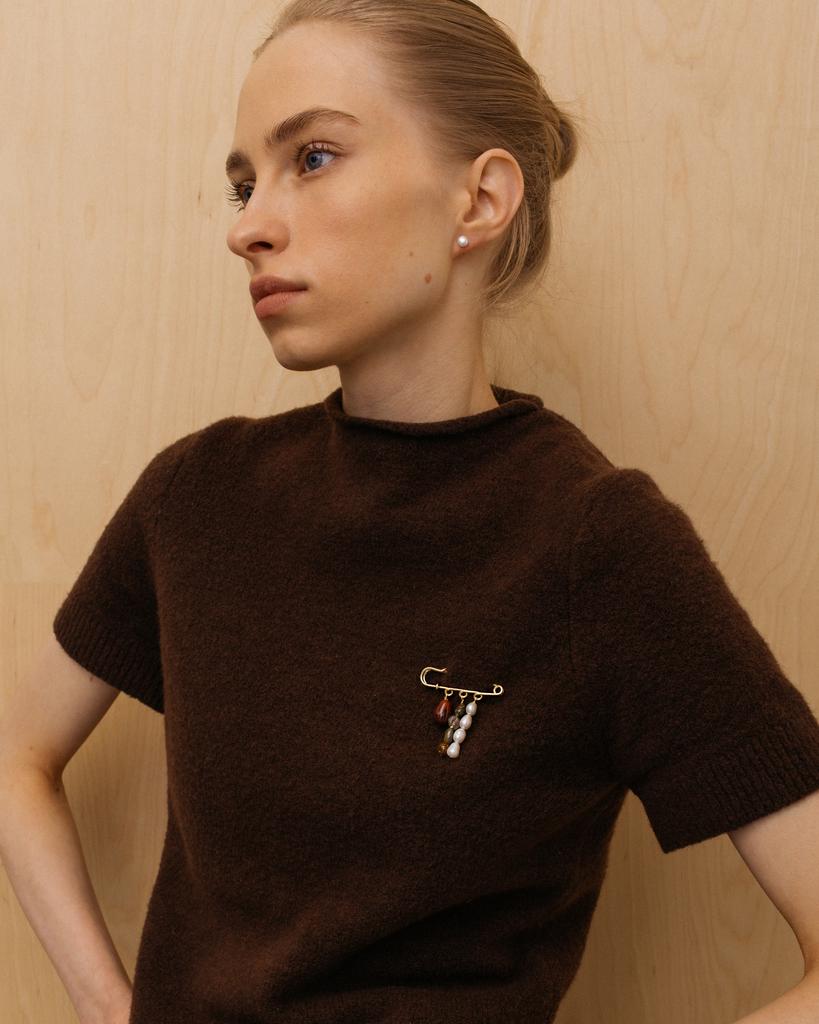 Брошь микс камней