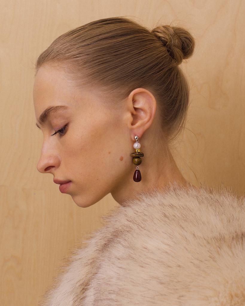 Серьги микс камней