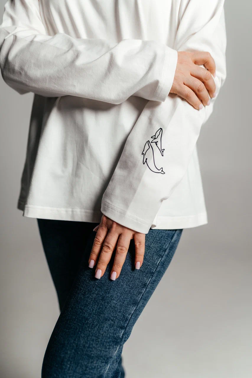 Лонгслив белый