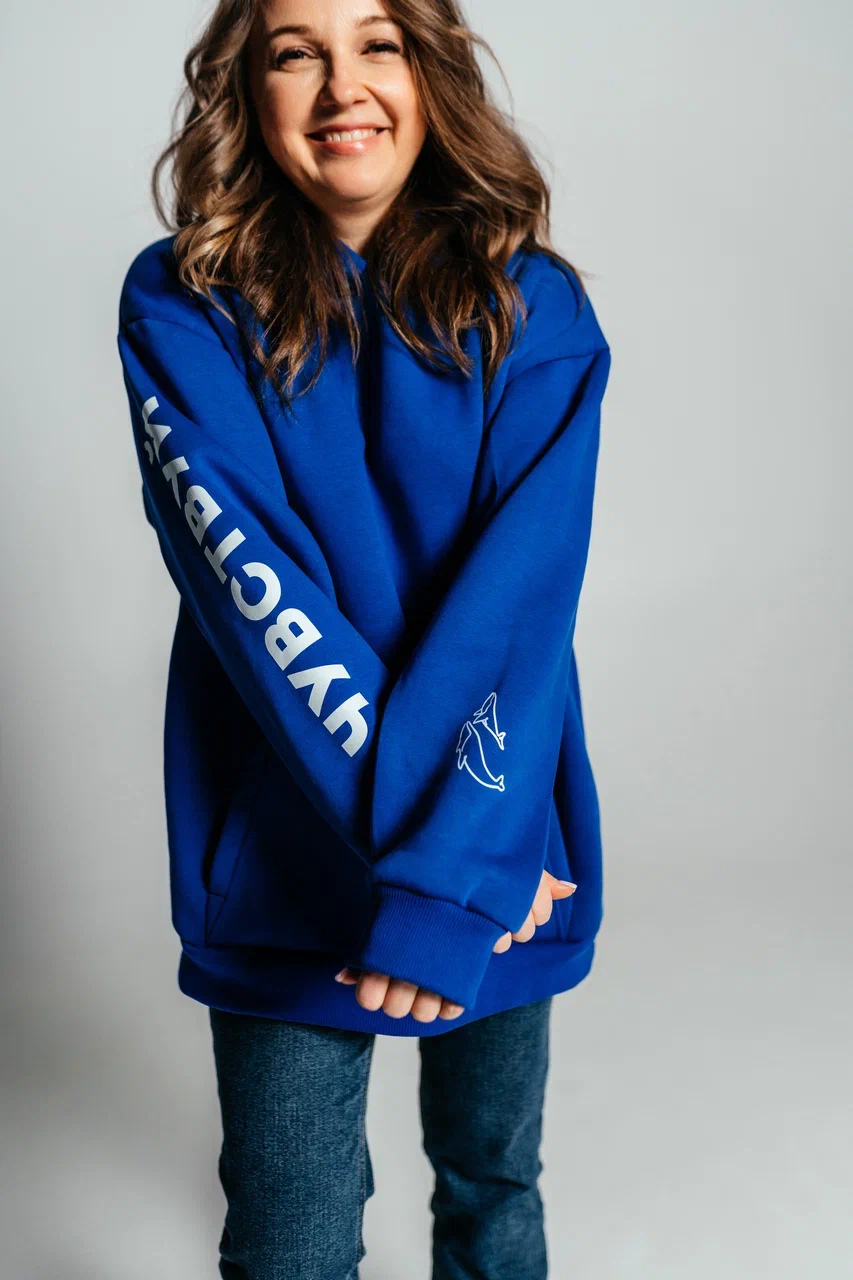 Худи с капюшоном синий