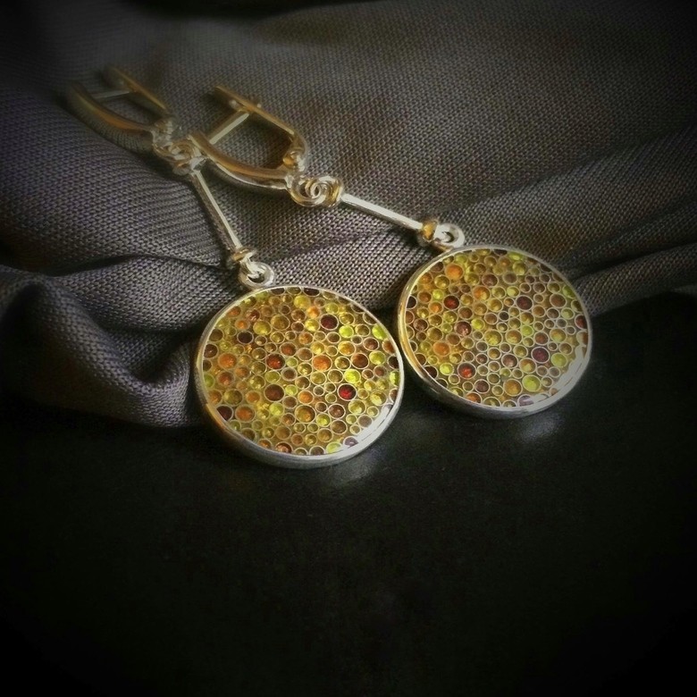 СЕРЬГИ "ЯНТАРНЫЕ ТОЧКИ"