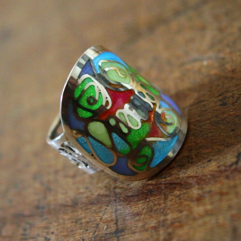 КОЛЬЦО "ГОЛУБОЙ ВИТРАЖ"