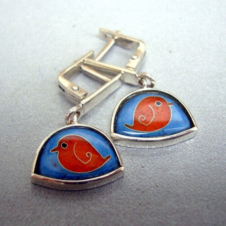 СЕРЬГИ "КРАСНЫЕ ПТИЧКИ"