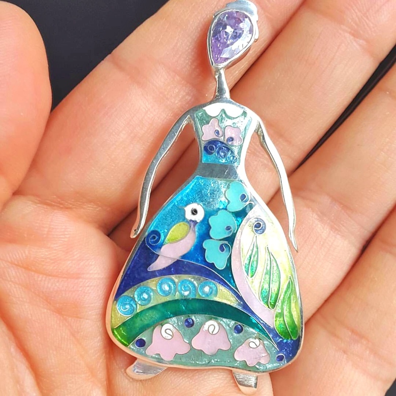 БРОШЬ/КУЛОН "ВЕСЕННЕЕ ПЛАТЬЕ"