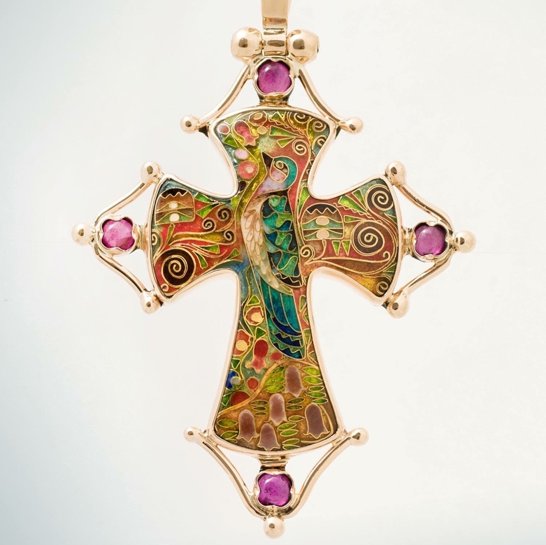 КРЕСТИК "ПТИЦА РУБИН"