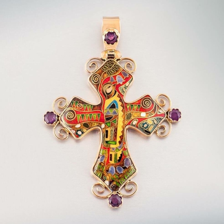 КРЕСТИК "РОЗОВЫЙ РУБИН"