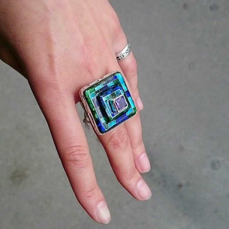 КОЛЬЦО "МОЗАИКА С КАМНЕМ"