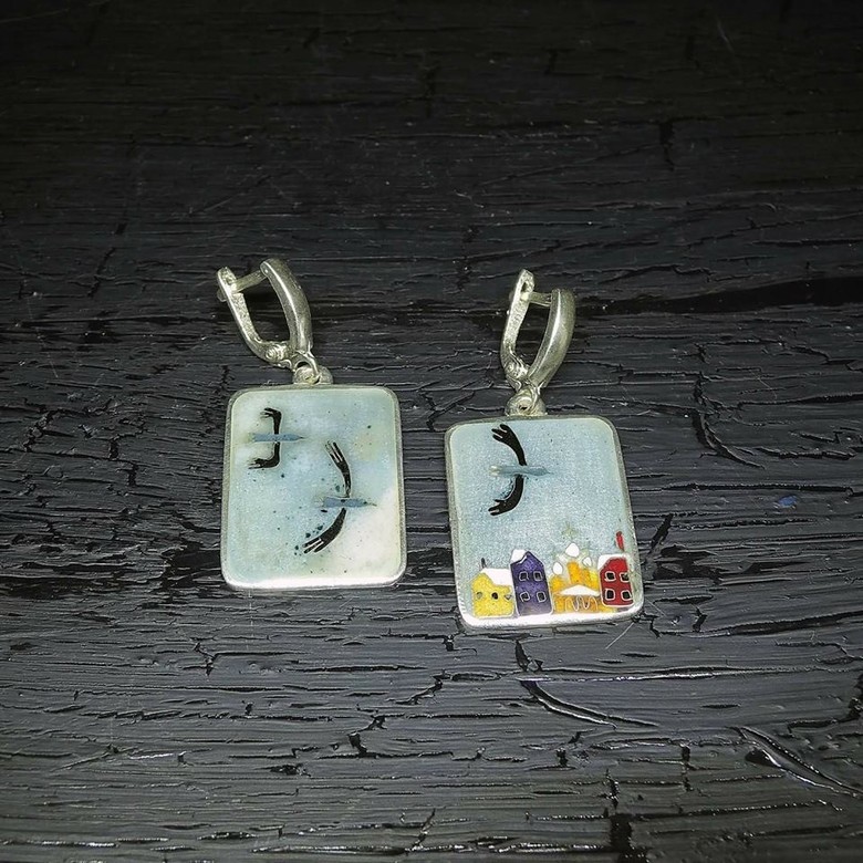 СЕРЬГИ "ПОЛЕТ ПТИЦ"