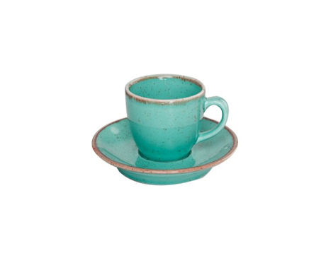 Кофейная пара Espresso 80 мл и блюдце 12 см, PORLAND, SEASONS Turquoise