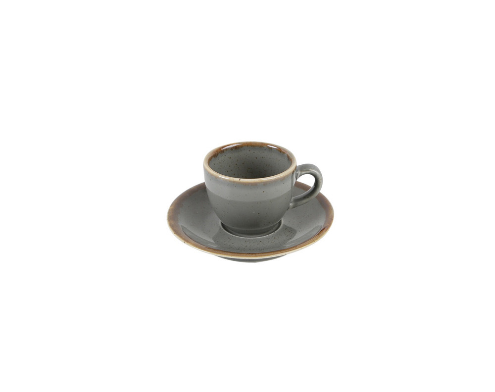 Кофейная пара Espresso 80 мл и блюдце 12 см, PORLAND, SEASONS Dark grey