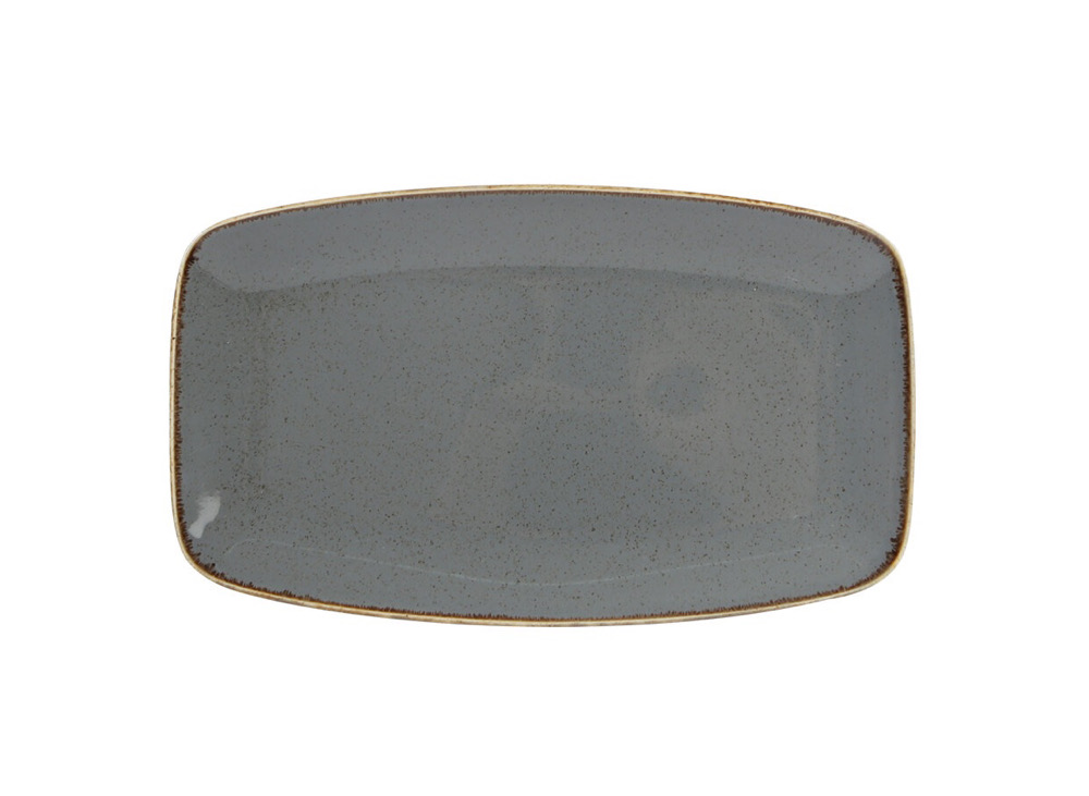 Блюдо прямоугольное с закругленными краями 31*18 см, PORLAND, SEASONS Dark grey