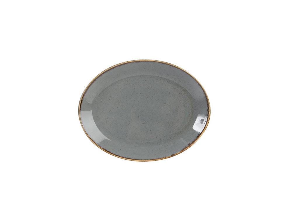 Блюдо овальное 24 см, PORLAND, SEASONS Dark grey