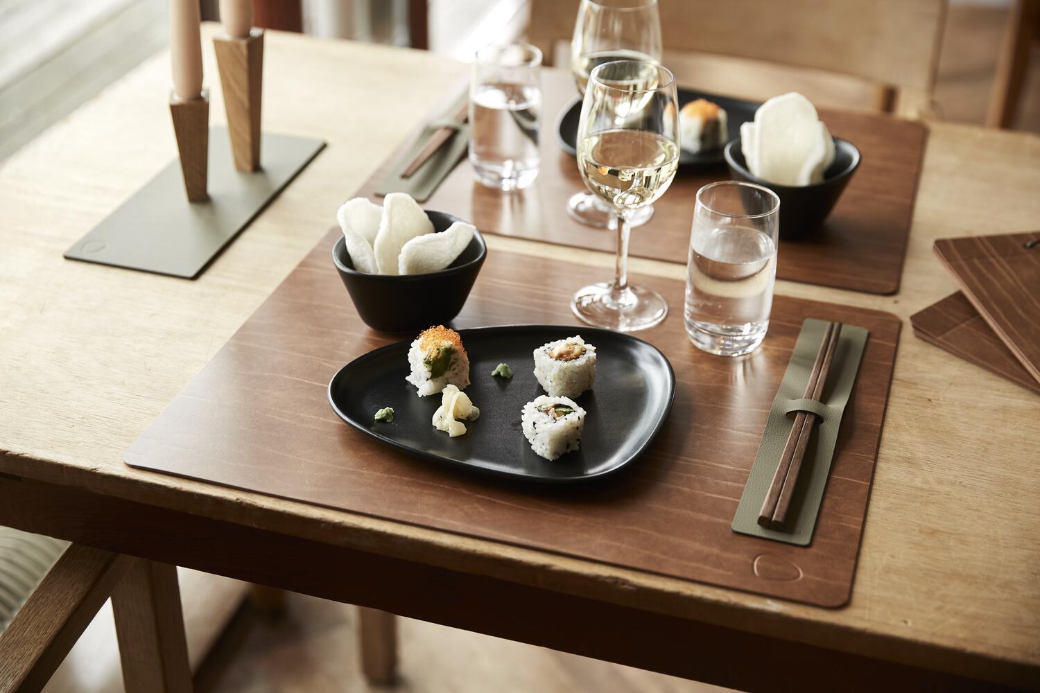 Сервировочная салфетка прямоугольная из кожи 35*45 см (рыжая) LINDDNA, Buffalo