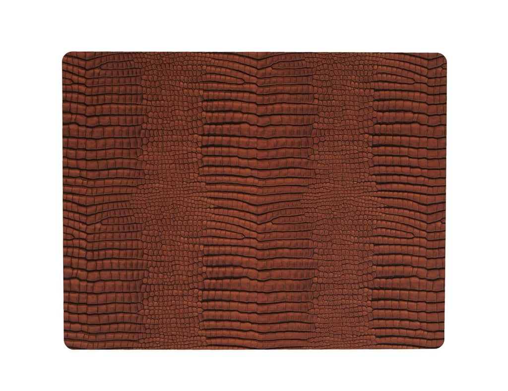 Сервировочная салфетка прямоугольная из кожи 35*45 см (коньячная) LINDDNA, Croco