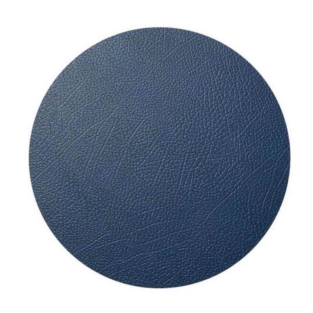 Сервировочная салфетка круглая из кожи 40 см (синяя) LINDDNA, Hippo