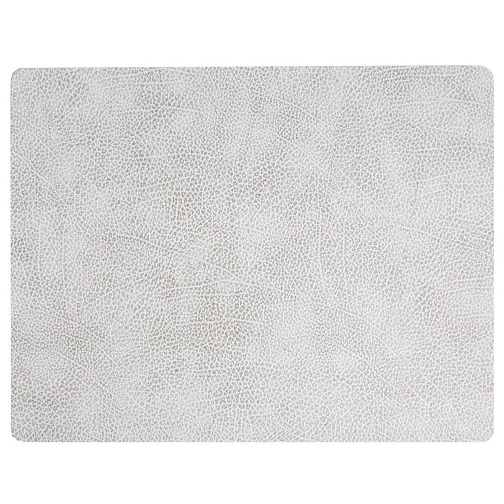 Сервировочная салфетка прямоугольная из кожи 35*45 см (бело-серая) LINDDNA, Hippo