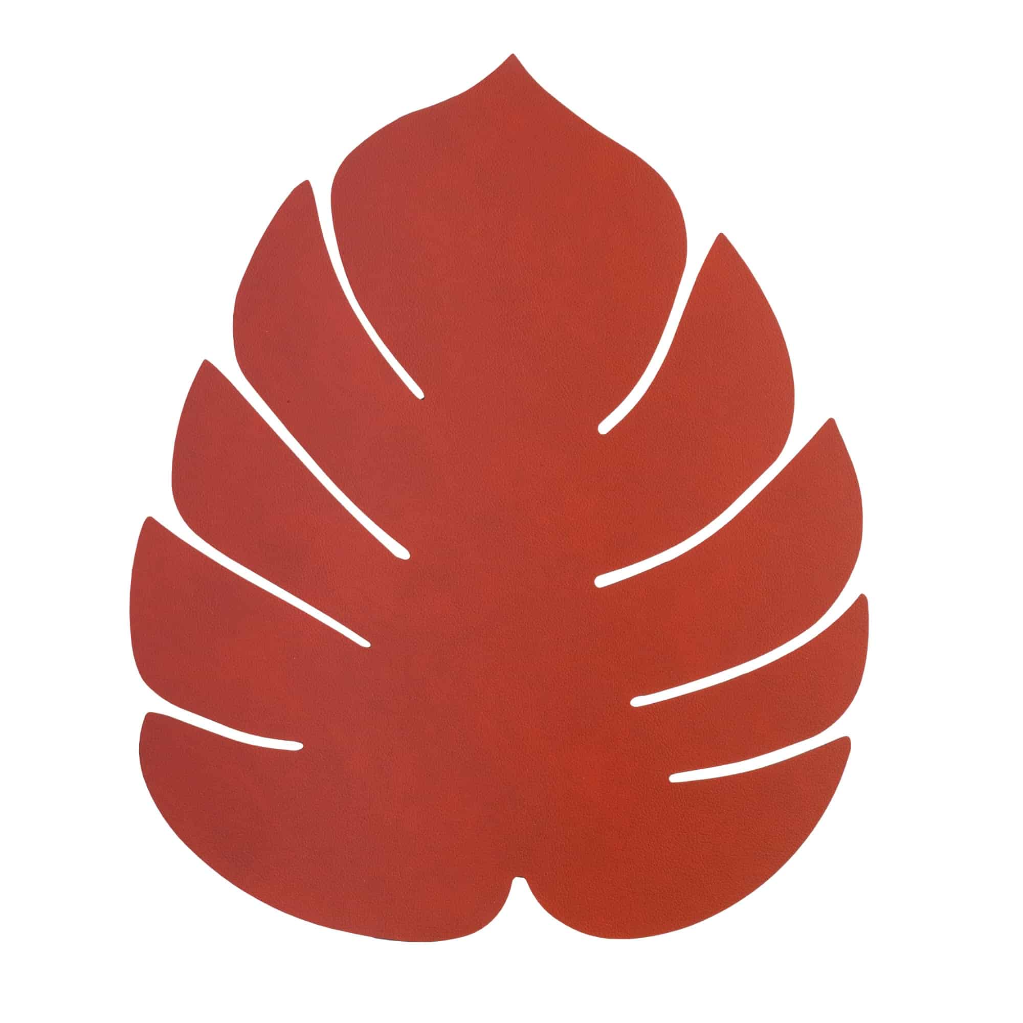 Сервировочная салфетка "лист монстеры" из кожи 42*35 см (кирпичная) LINDDNA, Nupo