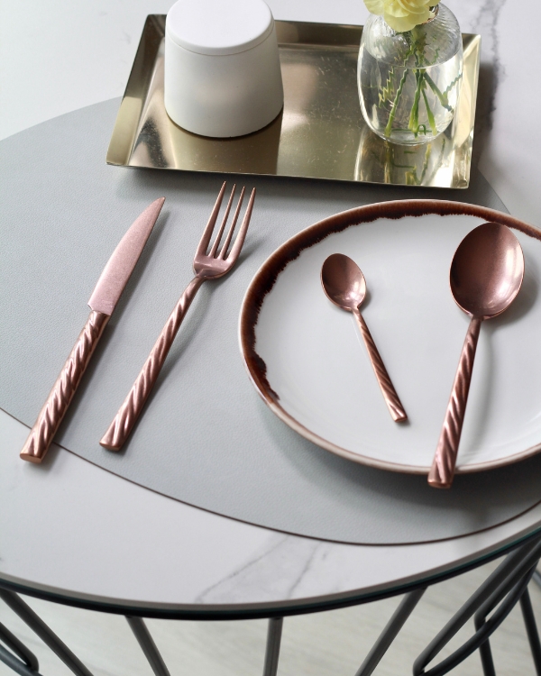 Набор столовых приборов 4 предмета, серия Vega Retro Copper, NARIN (Турция)