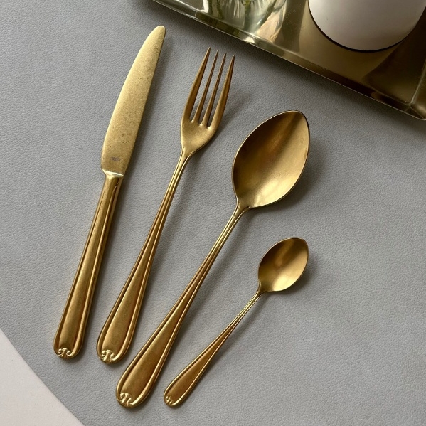 Набор столовых приборов 4 предмета, серия Anatolia Retro Gold PVD, NARIN (Турция)