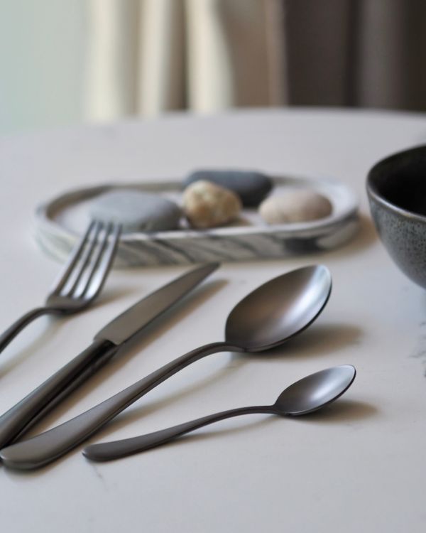 Набор столовых приборов 4 предмета, серия Epsilon Matt Black PVD, NARIN (Турция)